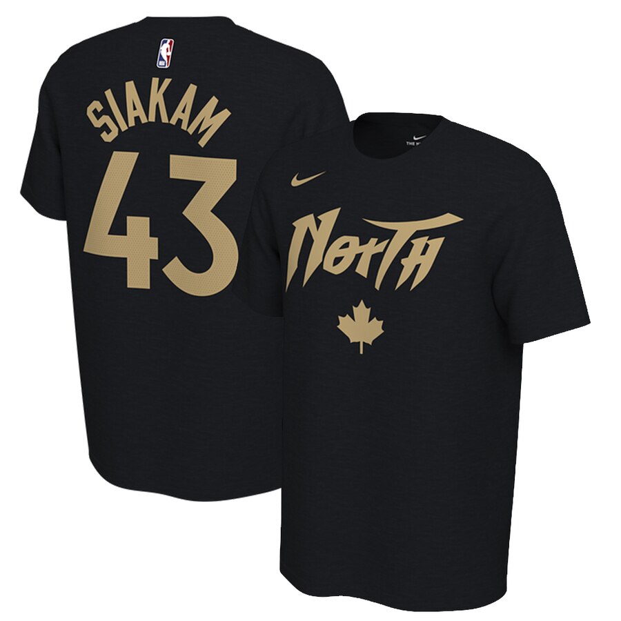 Men 2020 NBA Nike Pascal Siakam Toronto Raptors Black 201920 Earned Edition Name  Number TShirt->nba t-shirts->Sports Accessory
